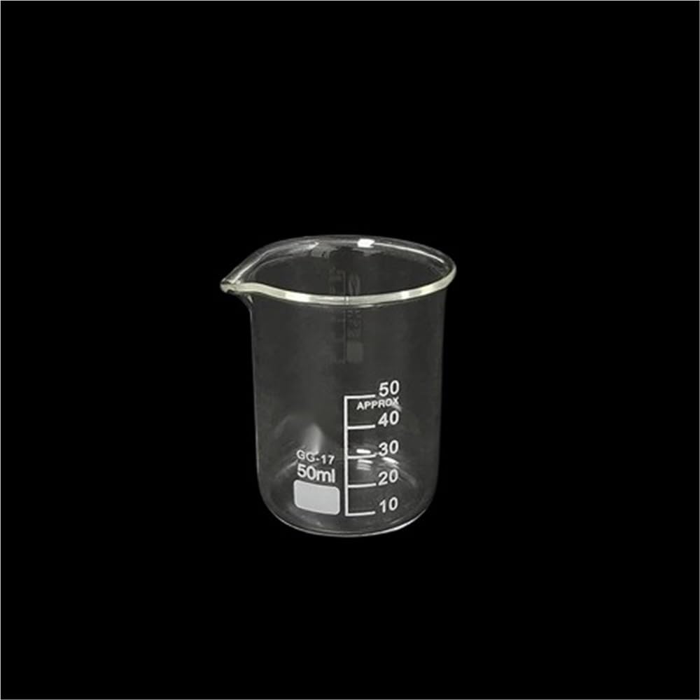 Vaso medidor Espesado de 5/10/50/100 ml, Vaso de Laboratorio, Instrumento de enseñanza de Vidrio, 1 Pieza (10) (50)