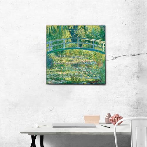 Giallobus - Obraz - Claude Monet - Pontile Lilie wodne - płótno płótno płótno rama premium o wysokiej grubości - 50 l x 50 l - gotowe do powieszenia - nowoczesne obrazy do domu