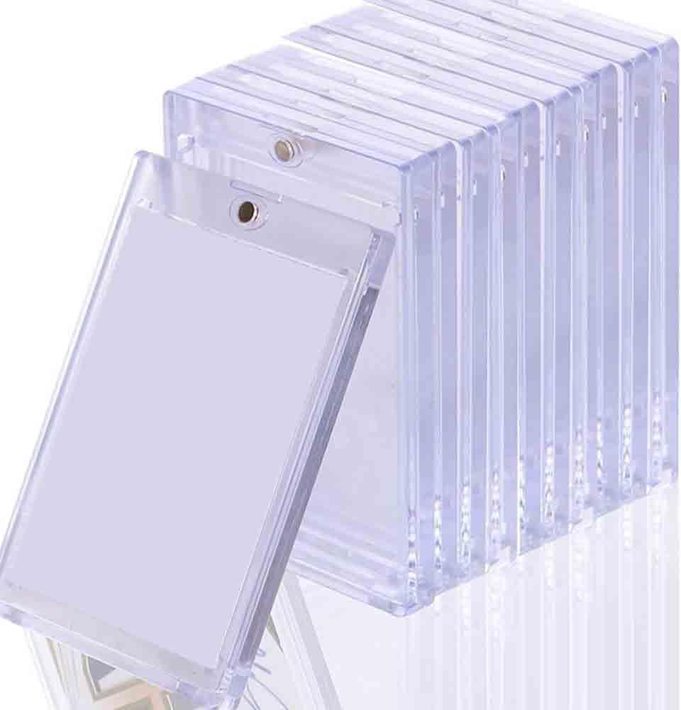 6 Pack 35PT Magnetic Card Holder for Trading Cards, Protection Plastic Hard Card Protector Clear Card Slabs for Collectible Baseball Cards,