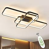 Sky angle LED Deckenleuchte Dimmbar Mit Fernbedienung, Modern Schwarz Deckenlampe Wohnzimmerlampe Schlafzimmerlampe,3000K-6000K Warm Weiß Deckenlampe Für Schlafzimmer Wohnzimmer 105CM