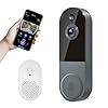 Hubposh Smart Video doorbell Camera Wireless Wi-Fi Cam with Night Vision,Motion Detection, Cloud Storage, Two Way Audio, Chime Ringer Included… (Gray)