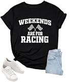 Racing Shirt for Women Checkered Flag Graphic T-Shirts Race Day Tees Racecar Lover Casual Vintage Short Sleeve...