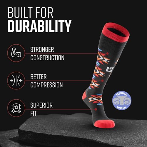 Image of MudGear Graduated Compression Socks, Durable, Sweat-Resistant OCR Performance Socks with Cushioned Footbed, Made in USA