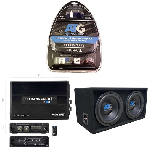 ATG Car Audio Dual 12 Inch 1000 Watt Bass Package Bundle