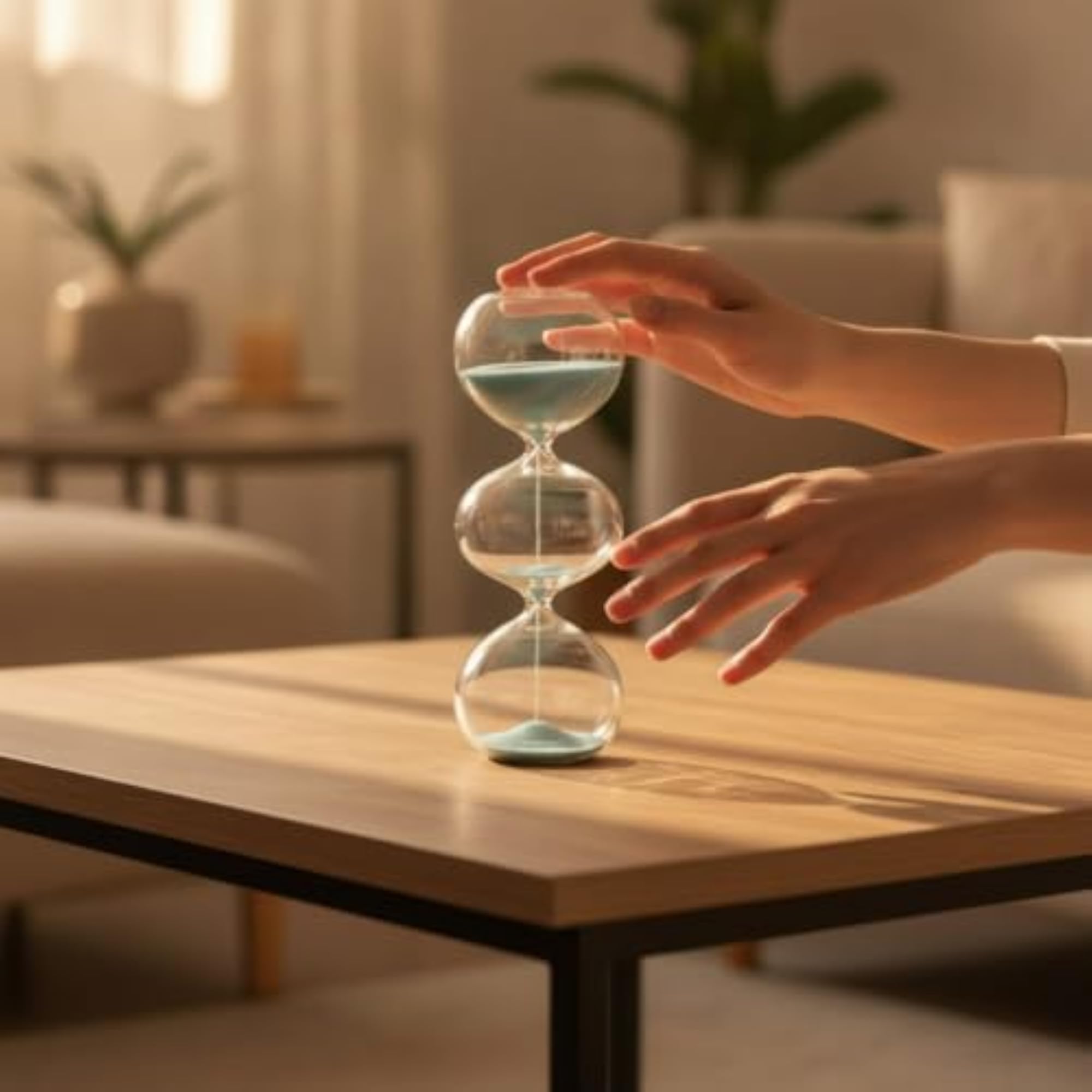 Sculptural Three-Ball Hourglass for Daily Use
