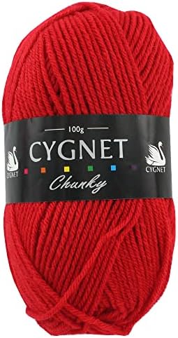 Cygnet Chunky Red Yarn - 100g