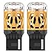 LASFIT 7443 7444 T20 LED Turn Signal Light Blinker Bulbs with CANBUS Anti Hyper Flash, No Load Resistor Need, 2019 Upgraded Intelligent Temperature Control Version- Amber Yellow (Pack of 2)