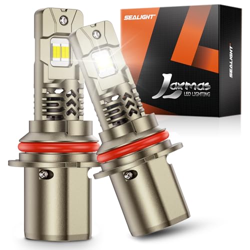 SEALIGHT 9007/HB5 Led Fog Bulbs, 39000LM Super Bright HB5 Driving Lights, 6500K Cool White L2S 9007 Driving Light Bulbs with Cooling Fan, HB5/9007 Car Fog Bulb 5 Min Plug-N-Play, Pack of 2