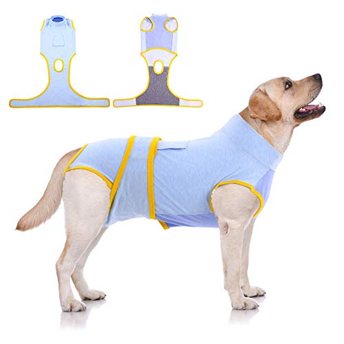 Dog Recovery Suit after Surgery Wear, E-Collar Cone Alternative, Abdominal Wound Protector, Soft Pet Medical Surgical Clothes Onesie, Anti Licking Puppy Cat Weaning Costume Vest Snuggly Shirt