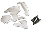 WHITE COLOR PLASTIC FENDER KIT FOR DIRT BIKES COMPATIBLE WITH 2002-2008 KTM50 KTM 50 SX JUNIOR 50CC