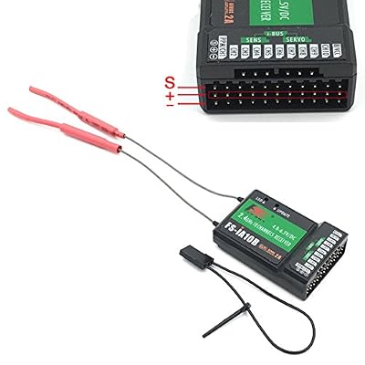 FLYSKY FS-iA10B Receiver 2.4G 10Channel PWM Output with PPM Compatible for FS I6 I10 I6S I6X Transmitter (iA10B)