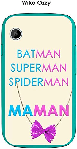 Onozo Coque Wiko Ozzy Design Maman vs Batman Collier de nouille