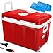 Produktbild KESSER® Kühlbox 40L mit Rollen | zum Warmhalten und Kühlen | Thermo-Elektrische Kühlbox | Mini-Kühlschrank | 12 & 230V Thermobox für Auto, Camping & Steckdose ECO Modus | inkl. Kühlakkus | Rot