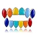 Produktbild Hip Hop Rainbow Teeth 18K Grillz Für Frauen Männer Top Bottom Bunte Grills Zahnkappen-Set Für Rapper Kostüm Halloween Vampire,Silber