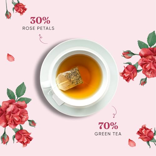 Image of Dorje Teas Rose Darjeeling Tea | 30 Pyramid Teabags (Pack of 1) | Selim Hill Estate | Delicate Floral Rose Flavour | Promotes Sleep & Stress Relief | Organic Whole Leaf Blend | 30 Cups