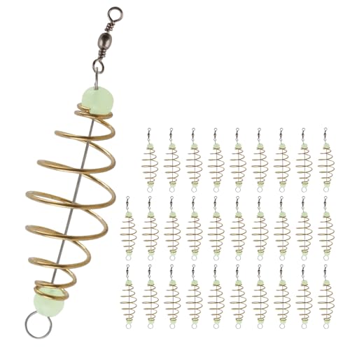 CASTSTRIKE 30PCS Fishing Bait Cage Luminous Chum Basket Rig with Spring Feeder Bait Holder Rig for...
