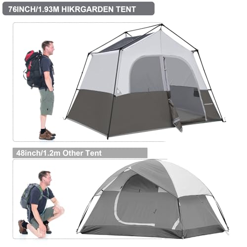 Image of HIKERGARDEN 6-8 Person Camping Tent - Portable Family Cabin Tent for Camp, Windproof Fabric Camp Tent Outdoor for Hiking, Backpacking, Traveling