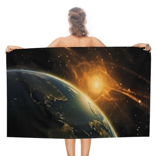 Sunrise View of The Planet Earth from Space Soft Beach Towel Quick Dry Bath Swim Towels for Women Men Travel Vacation 31