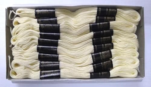 Hilo de algodón de 6 capas en tono blanco roto para tejer encajes de alta costura 2