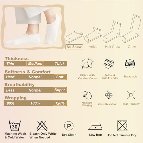 Image of Womens Ankle Socks Cotton No-Show Comfortable Low-Cut Liner Kraft Paper Gift Box