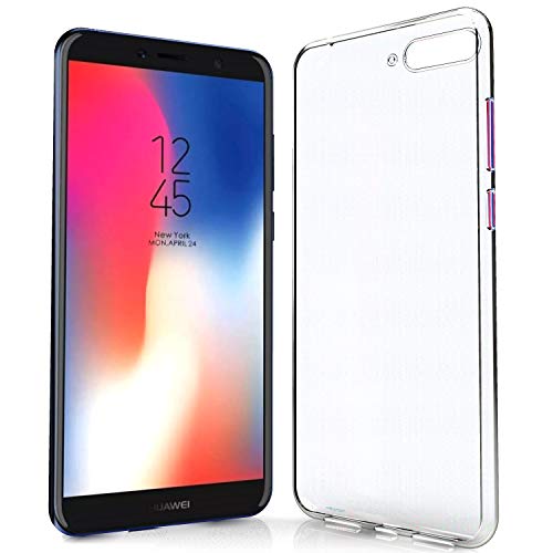 N NEWTOP Cover Compatibile per Huawei Y6 2018, Custodia TPU Clear Silicone Trasparente Slim Sottile Flessibile Case Posteriore Protettiva