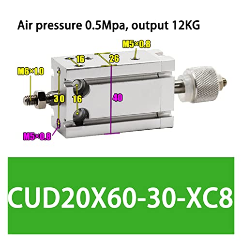 Cylindre pneumatique CDU32 double action course réglable