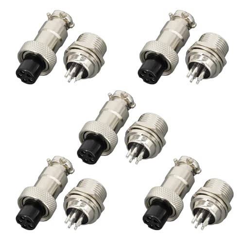 Conector de aviación GX12-4 con placa de instalación previa y revestimiento colgante