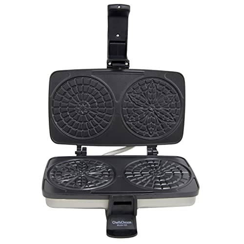 Chef's Choice Pizzelle Maker Toscano Pizzellepro Features Nonstick Surface And Even Heating For Two Baked Treats In Seconds, 2-Slice, Silver #TOP4