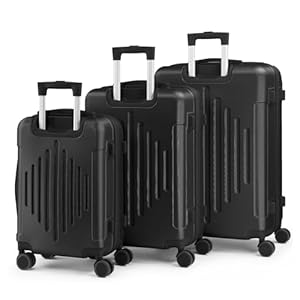 LALAHO Kofferset 3-teilig Reisekoffer Set Schwarz