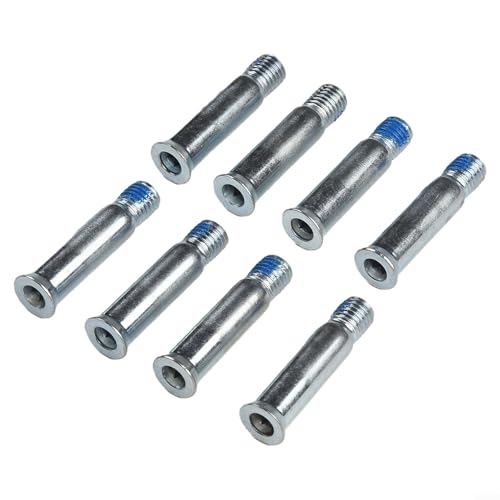 Inline Skate Axle Replacement 38mm, 8pcs Metal Roller Skate Wheel Bolt Set with 34mm Fasteners, Gray Abrasion Resistant Hardware for Inline Skating(6 * 34MM)