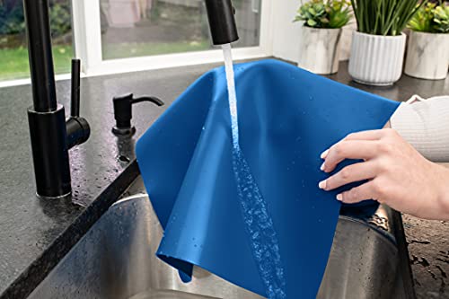 Image of GASARE, Set of 2, Extra Large, Thick, Silicone Mats for Kitchen Counter, Heat Resistant Mats, Countertop Protector, Non-Slip, Easy to Clean, 25 x 17 Inches x 1.4mm, Blue