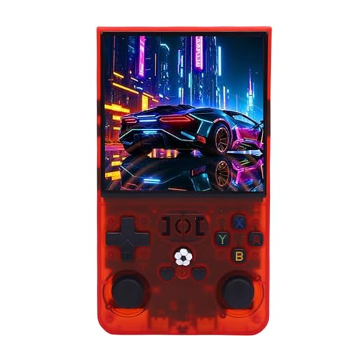 Generic Consola de Juegos Retro Portátil Rendimiento Potente con Batería de 4000 MAh Rojo para Viajeros Consola de Videojuegos Portátil Pantalla de 4 Pulgadas 720x720 (64G)