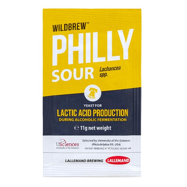 Lallemand Wildbrew Philly Sour 0.39 oz - Levadura productora de ácido láctico para cerveza agria casera - Producción de ácido láctico y alcohol en