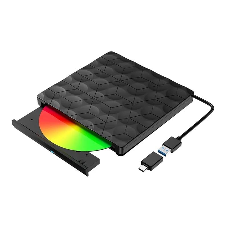 Lector de CD VCD y DVD Externo Portátil Tipo-C compatible con Sistemas Windows y Mac OS