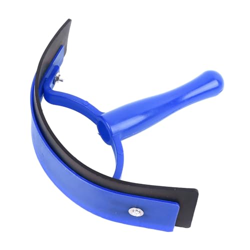Horse Sweat Scraper, Leather Sweat Scraper Comfortable to Hold Wood Handle Horse Bathing Water Scraper Professional Efficient Easily Wick Away Water for Horse Supplies (Sapphire