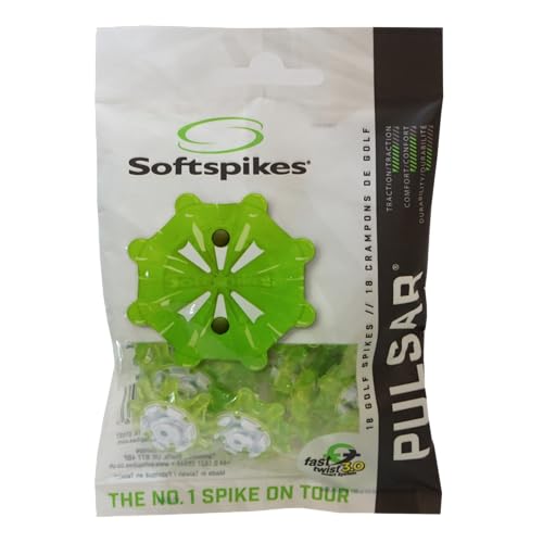SOFTSPIKES Golf Spikes Fast Twist 3.0 Pulsar Cleats, Green, Clamshell US