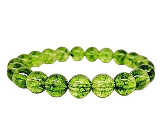 OnvolNatural Peridot Bracelet with Peridot Modern Heart Bracelet for Unisex Adult (Yellow, Green)