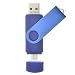 Rotatable 8GB OTG USB Flash Drive for Cell Phones & Tablet PCs (Blue)