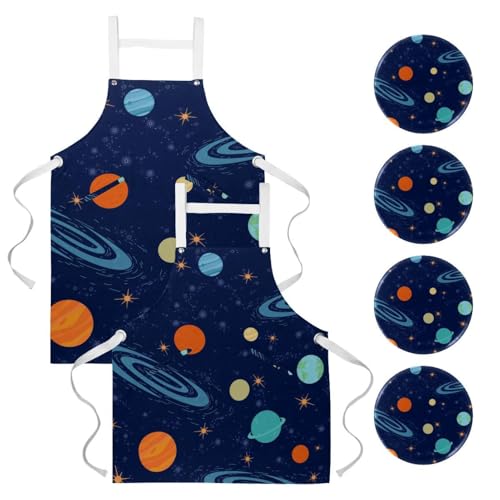 Tablier de serveuse lot de 2 avec broches pour restaurant pâtisserie et nettoyage de maison