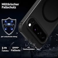 ivoler Matt Schwarz Magnetisch Hülle für Google Pixel 10 Pro XL, Kompatibel mit MagSafe und Pixelsnap, [Militärnorm Sturzschutz] Stoßfest Kratzfest Rückseite Schutzhülle Dünn Handyhülle Case – Ansicht 4