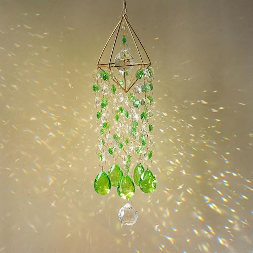 Carillon à vent en verre et cristal suspendu haute réfraction