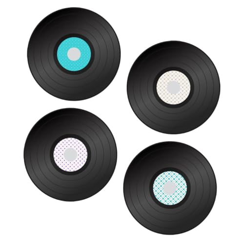 MUELODSIC 4 piezas Vinilo Decorativo Vintage Discos de Vinilo Adhesivos para Pared Sala de Estar Dormitorio Bar de Unidades