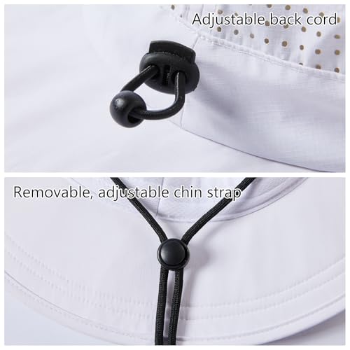Image of UPF 50+ Bucket Sun Hat with Laser Perforated Mesh Cooling Adjustable Breathable Lightweight for Outdoor Men Women