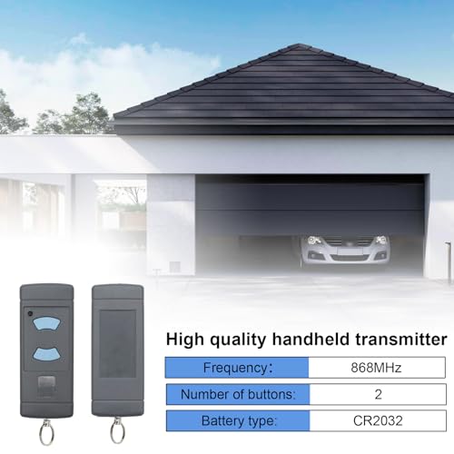 868MHz Fernbedienung Garagentor,2 Stück Handsender Universal für Hörmann Handsender Hörmann HSM2 HSM4 HS1 HS2 HS4 HSE2 HSZ1 HSZ2 HSP4,Handsender für Garagentoröffner,2 Kanäle