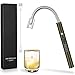 Encendedor Vela Aromática,Encendedor Cocina Mechero Largo, Arco Eléctricos Flexible Extendido Encendedor con USB Chargable y Pantalla LED de batería Cuello para Velas, Estufas de Gas, Camping