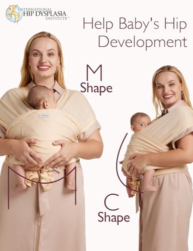 Image of Momcozy Baby Carrier AirMesh - The Perfect Summer Sling for Newborns to Toddler 8-33 lbs - Cooling Fabric Baby Wrap, Lightweight, Ergonomic, and Easy to Wear, Beige