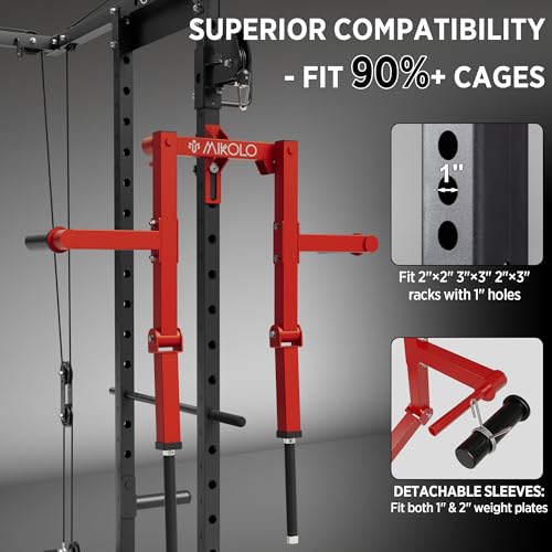 Mikolo Lateral Raise Attachment for Squat Rack, Standing Lateral Raise Machine with 1" Holes, Power Rack Cage Attachment, Upper Body Strength Training Machine for Home Gym
