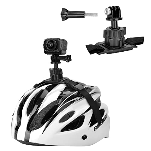 iGuerburn Vented Helmet Strap Mount for Garmin VIRB Series, Adjustable Bicycle Helmet Mounting Strap Head Belt Holder with 360 Degree Rotating