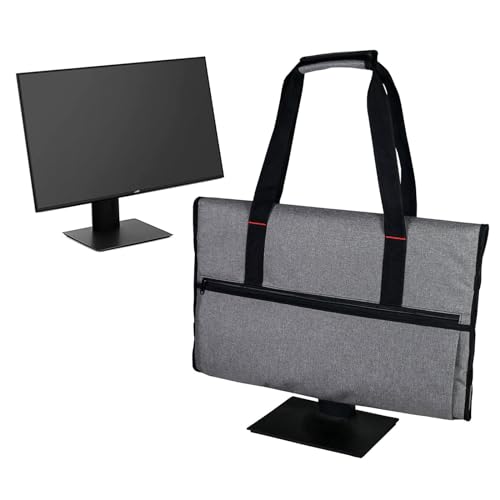 Zjyufy Monitor Carry Case Portable Desktop Computer Carrying Bag Protective Monitor Dust Cover Compatible with 24" Desktop Computer, Monitor Storage Case with Rubber Handle for 24inch LCD Screens