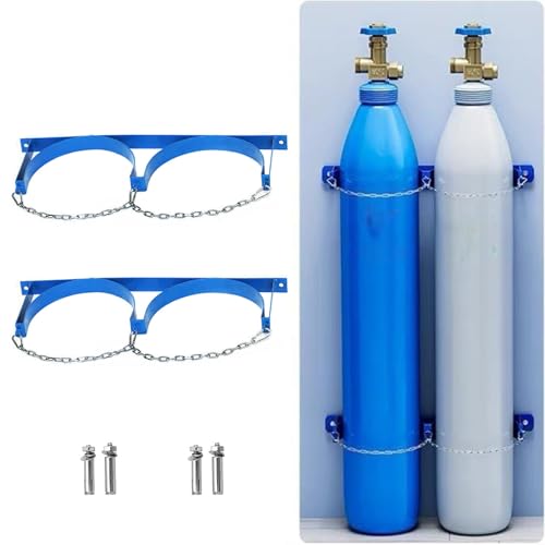 Support de bouteille de gaz mural avec chaîne de protection en acier pour usine et labo x2